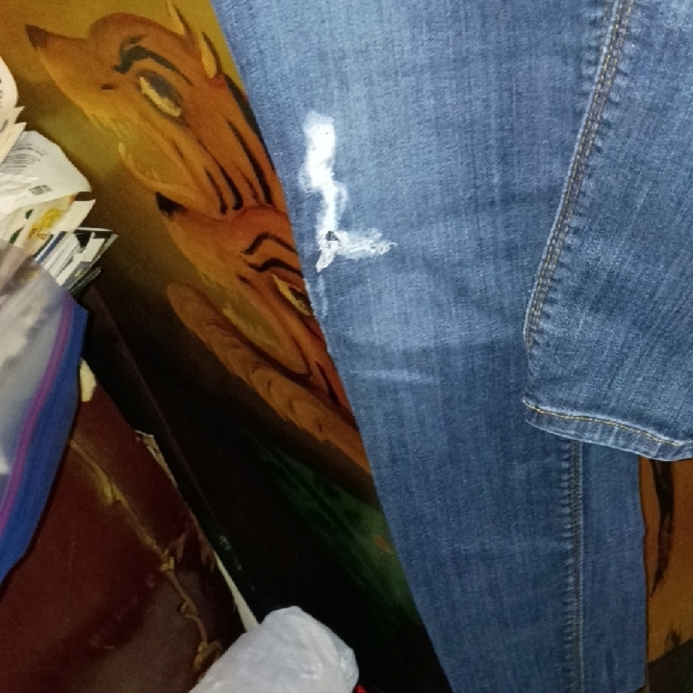 Hudson Jeans Distressed Blue Skinny Jeans - Picture 5 of 7
